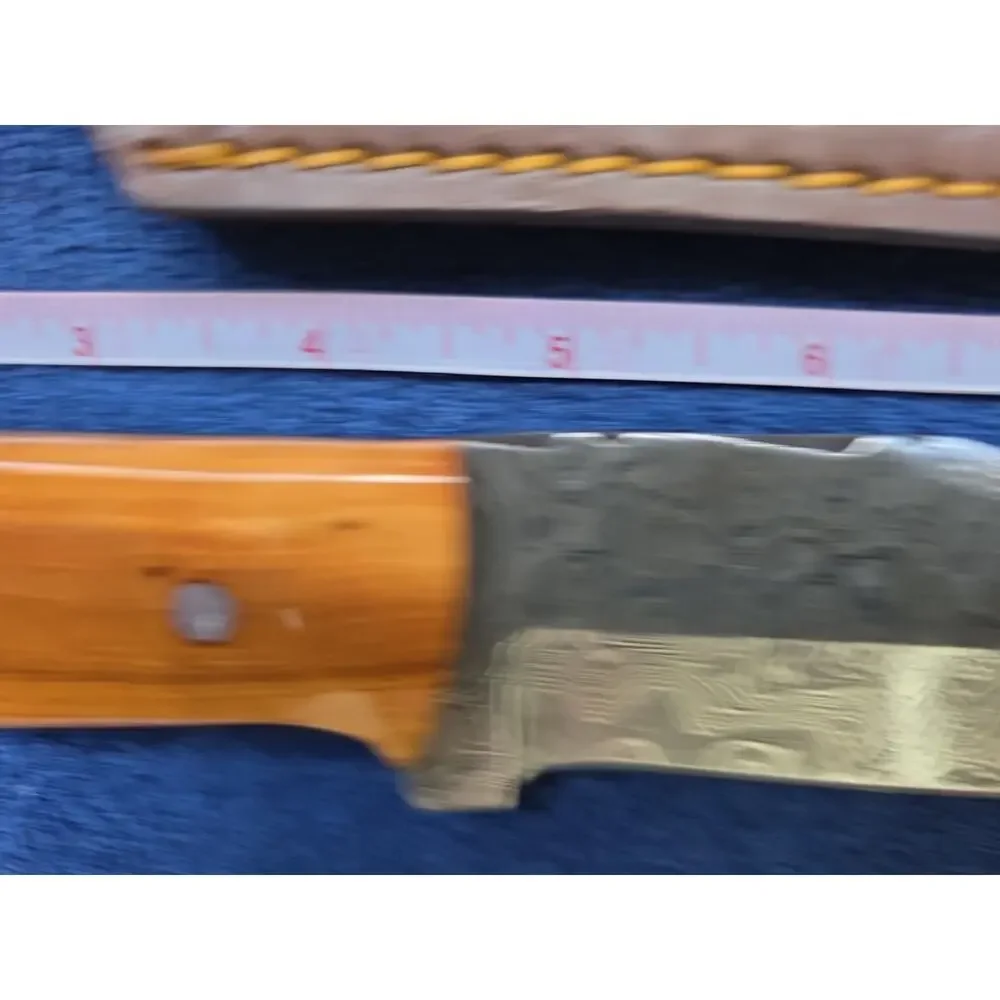 Hunting Bowie Knife 10.25 Inch Custom Forged Damascus Blade LMK Knives #6875